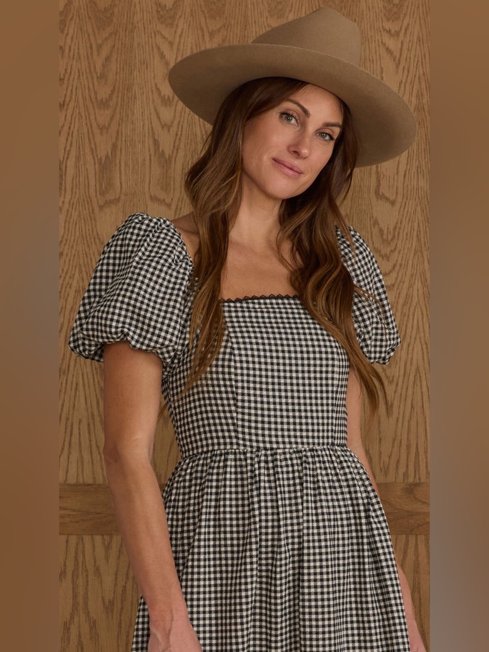 Rylee + Cru Chiara Dress In Black Gingham - Picture 2 of 6